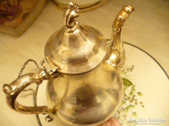Silver-plated coffee pot and sugar bowl