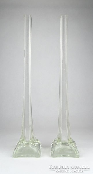 0X618 Nagyméretű üveg szálváza pár 40 cm