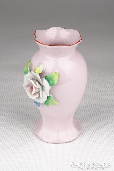 0X673 Régi rózsaszín kisméretű porcelán ibolyaváza