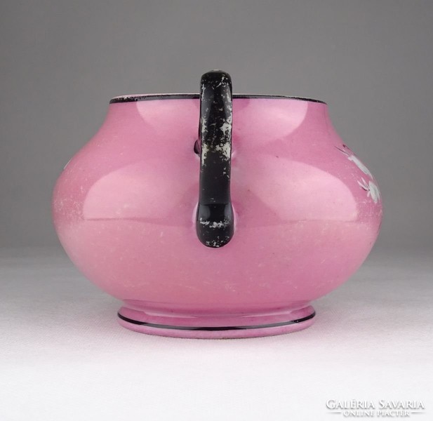 0X660 Antik rózsaszín porcelán cukortartó
