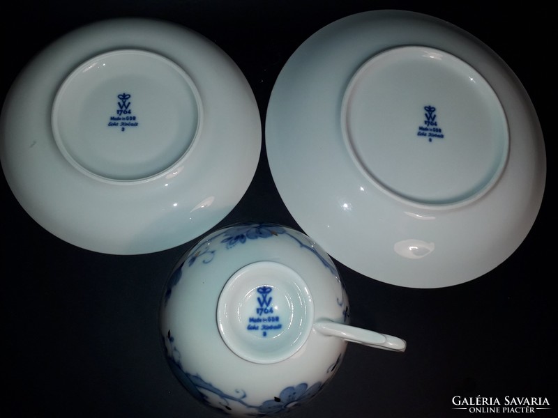Wallendorf porcelán reggeliző  teás készlet 3 db - os jelzett