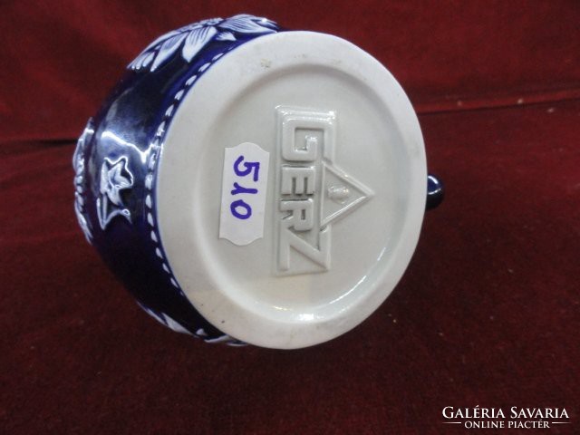 Geiz western german jar. Blue glazed with white printed pattern. He has!