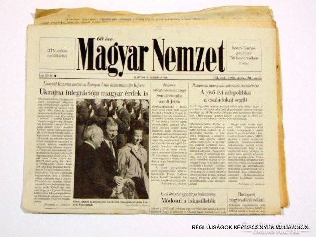 1998 október 28  /  Magyar Nemzet  /  Régi ÚJSÁGOK KÉPREGÉNYEK MAGAZINOK Szs.:  8610
