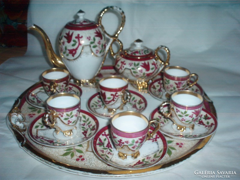 Antik,19.századi  porcelán kávéskészlet