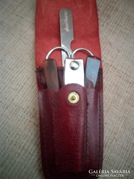 Old marked /england/ travel manicure set in leather case