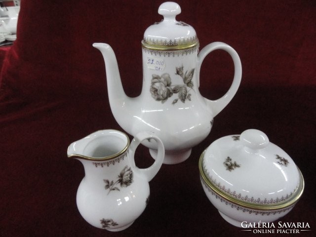 Kahla German porcelain coffee set with 15 brown floral pattern on a snow-white background. He has!