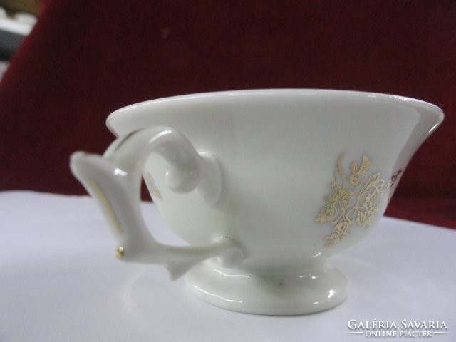 German coffee cup with special ears, gold stripe, gold pattern, unmarked. He has!