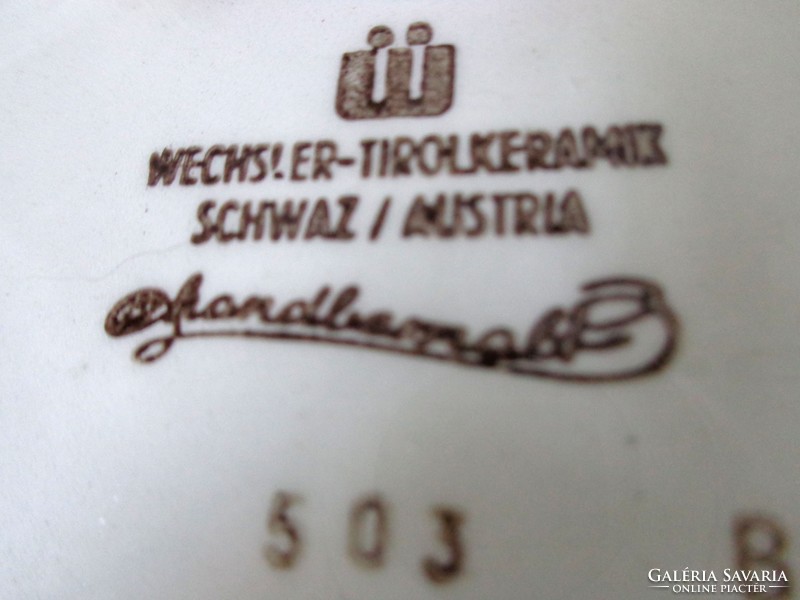 WECHSLER Tiroli falitányér kézzel festett áttört mintával