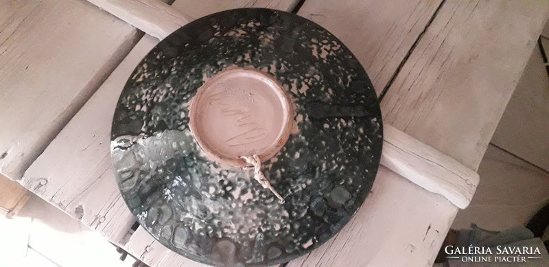 Retro kerámia tányér 28 cm jelzett , szignós