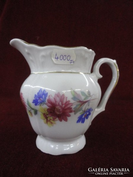 Bavaria mode German porcelain milk pourer. With colorful flowers on a snow-white background. Height 11 cm. He has!