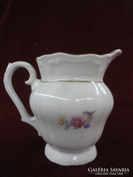 Bavaria mode German porcelain milk pourer. With colorful flowers on a snow-white background. Height 11 cm. He has!