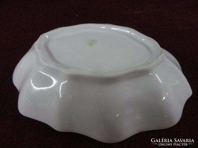 Hollóháza porcelain serving bowl + ashtray. It has a snow-white background with a gold border and a flower pattern!