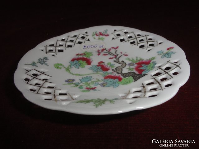 Victoria Austrian porcelain, hand-painted, openwork pattern small plate. Its diameter is 12 cm. He has!
