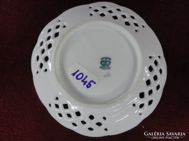 Victoria Austrian porcelain, hand-painted, openwork pattern small plate. Its diameter is 12 cm. He has!