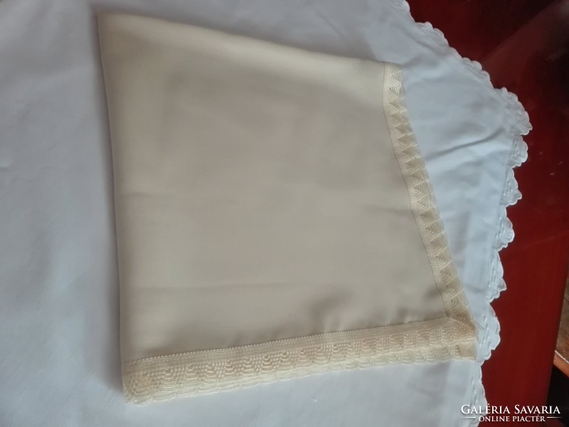 Gold satin tablecloth, 76 x 78 cm