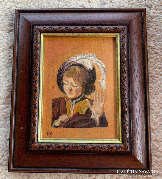 Mf signed Jan Vermeer painting in a beautiful wooden frame, marked 26.5 x 32 cm.