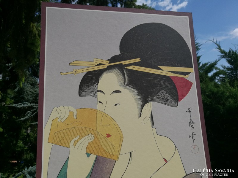Japanese geisha with comb,