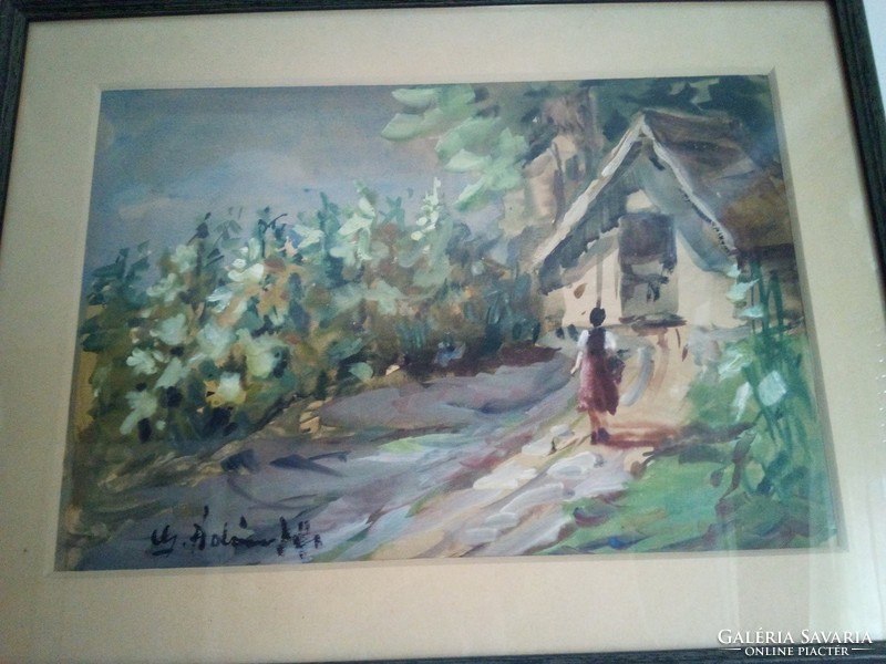 Ádámffy László (1902-?) akvarell festménye 1.