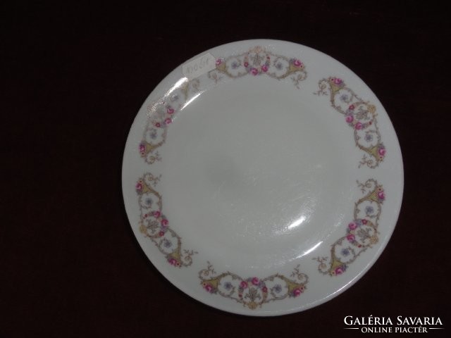 Mz Czechoslovak porcelain antique cake plate. On a snow-white background with a gold/pink pattern. He has!