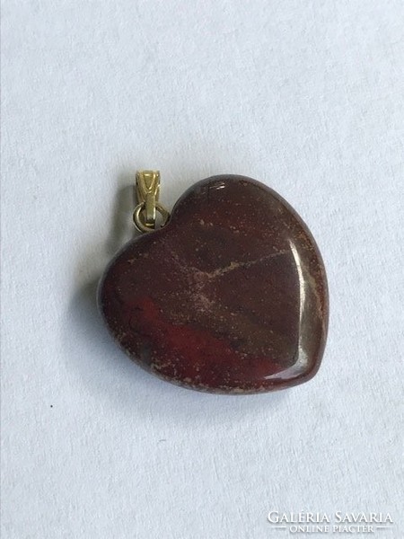 Jasper heart shaped pendant, 2 x 2 cm