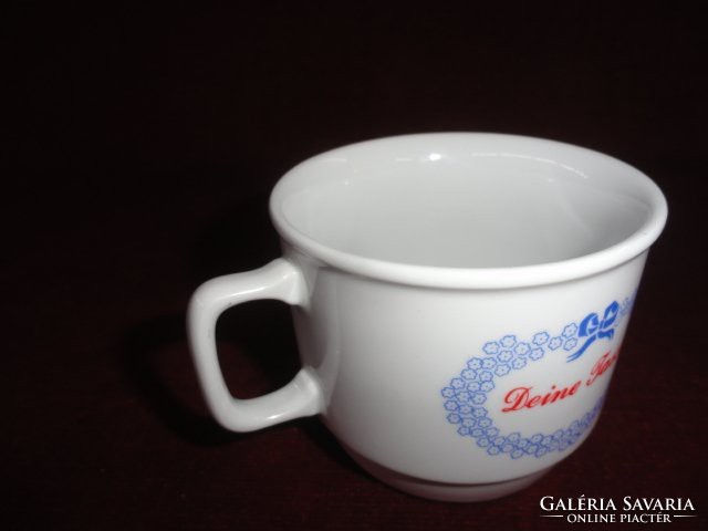 Zsolnay porcelain mug with deine tasse inscription, showcase quality. He has!