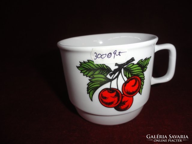 Zsolnay porcelain, unmarked mug with cherry pattern. He has!