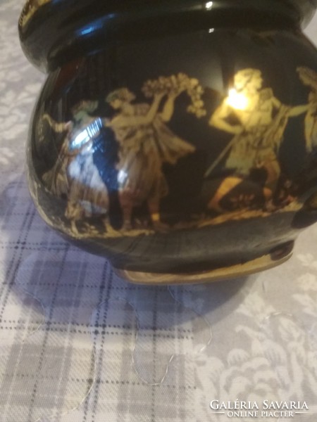 24-carat gold-plated sugar bowl with gift vase