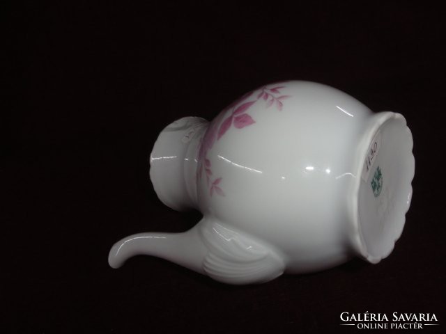 MZ csehszlovák porcelán kávéskészlet 15 darabos. Hófehér alapon rózsaszín virággal. Vanneki!