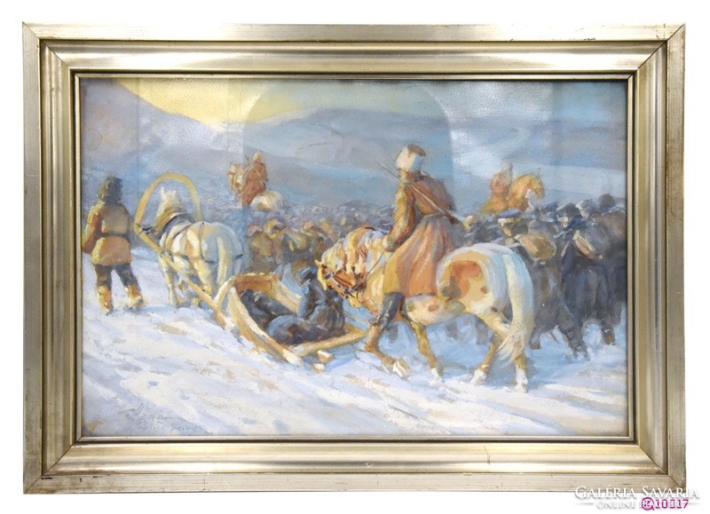 Hódi Géza (1881-1942) “Kozákok téli menetelése”
