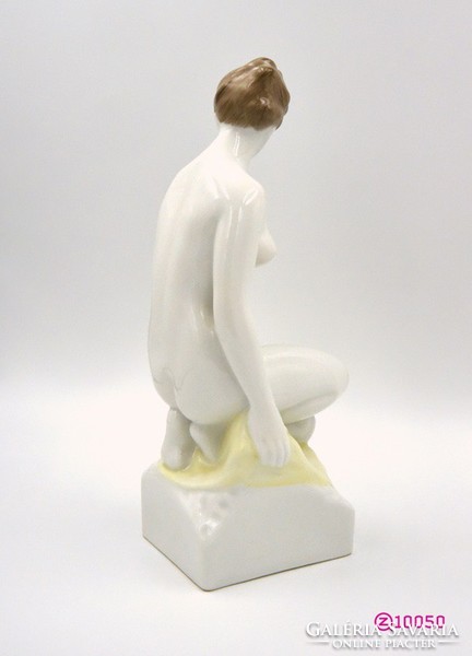 Hollóház female nude, porcelain sculpture.