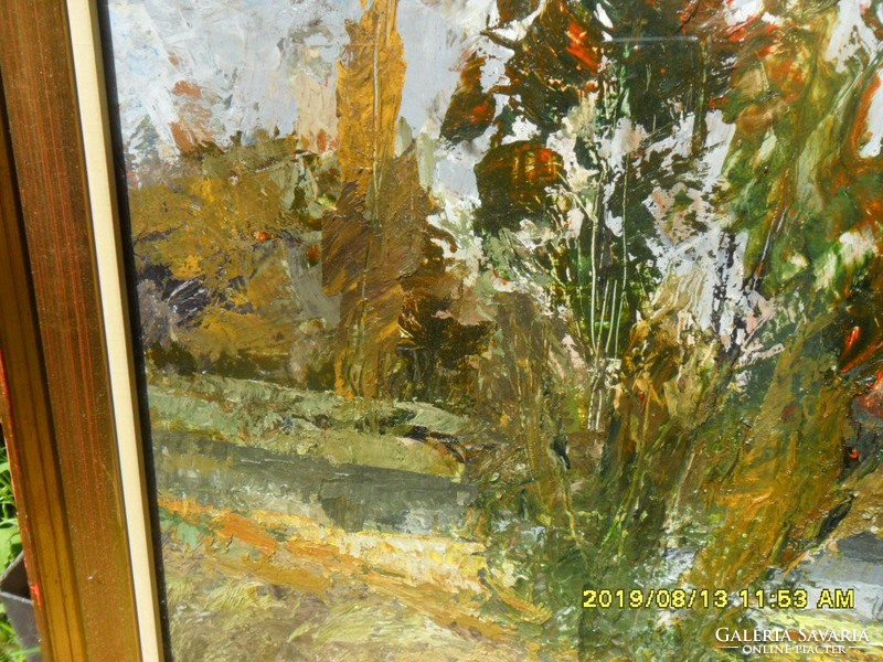 Szanthoffer Imre: mocsaras táj,rét olaj festmény képcsarnokos