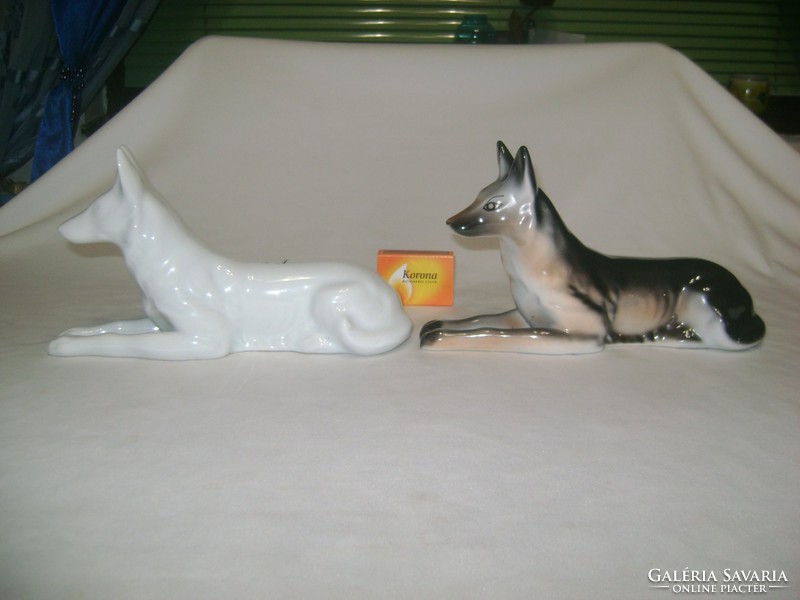 Porcelán kutya figura, nipp - két darab együtt
