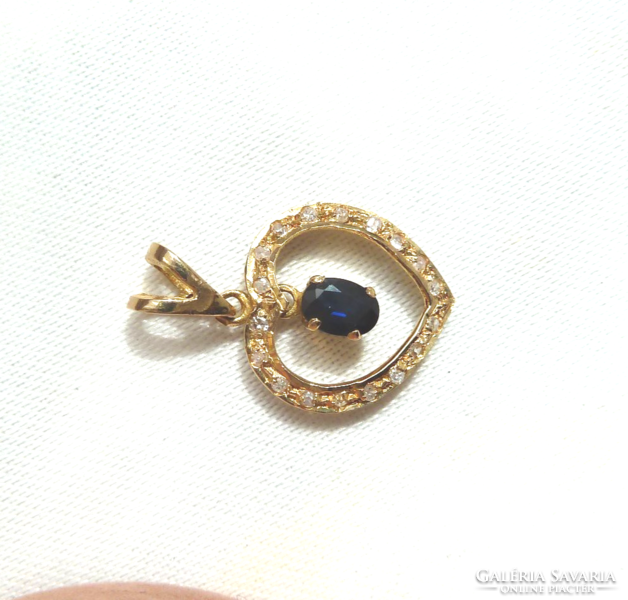 Glasses, sapphire new gold pendant