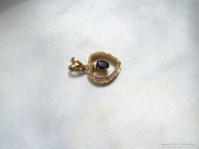 Glasses, sapphire new gold pendant