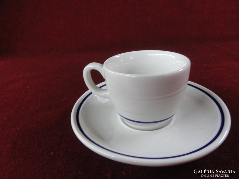Tognana Italian porcelain coffee cup + saucer. Blue striped. He has!