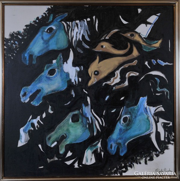 Piroska Sántó (1913-1998): horses of the sea,