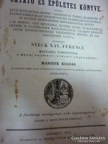 Goffine Lénart - Katolikus oktató és épületes könyve 1871.