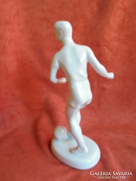 Ritka!Fehér hollóházi porcelán focista figura