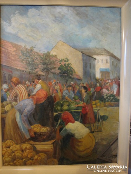 Market scene (old Kispest market)