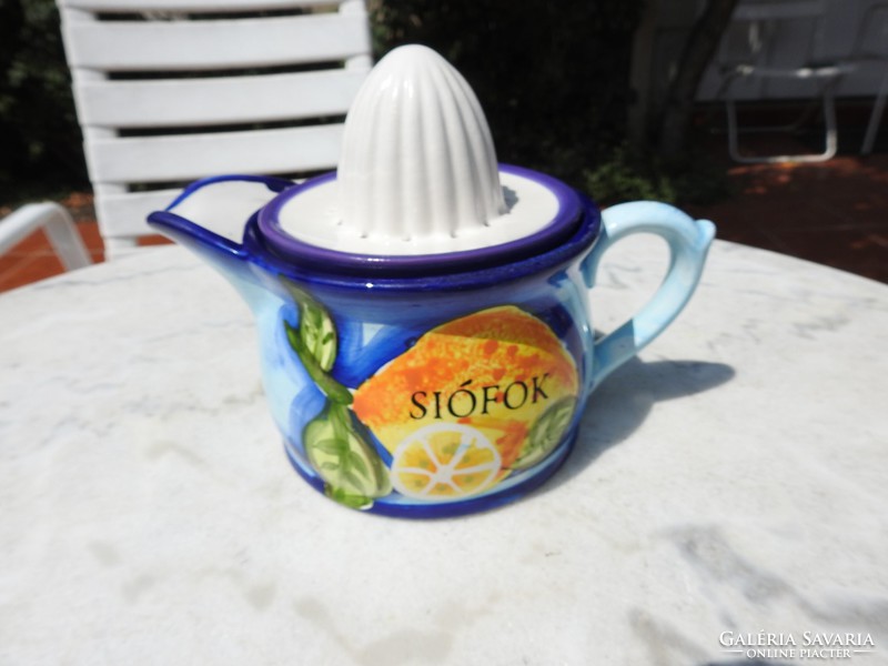 Handcrafted porcelain product: Siófok inscription - lemon squeezer