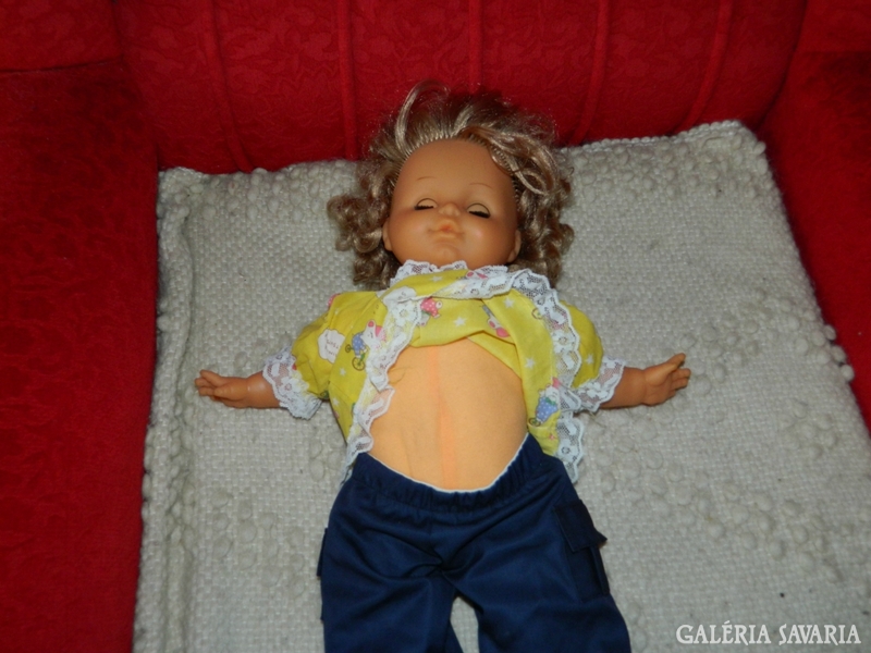 Large numbered doll with curly hair 45cm