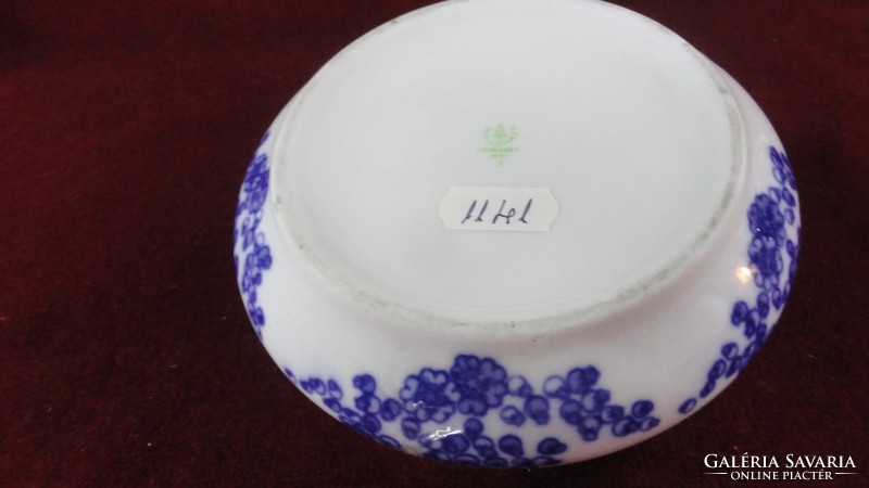 Hölóháza porcelain bonbonier with cobalt blue pattern. Its diameter is 14.5 cm. He has!
