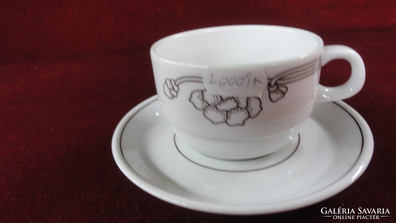 Lilien porcelain austria, coffee cup + placemat. With brown stripe and brown motif. He has!