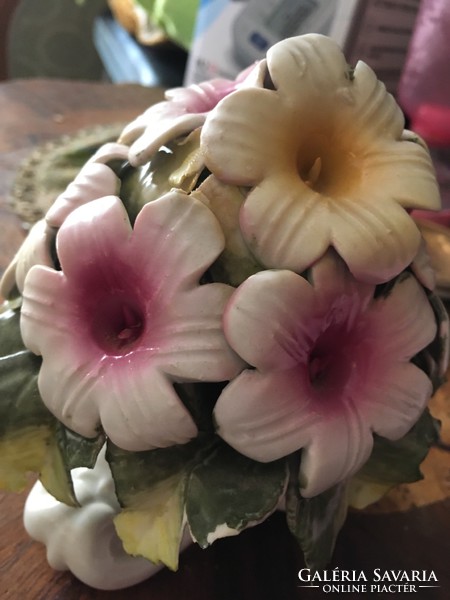 Bouquet of beautiful porphine porcelain flowers