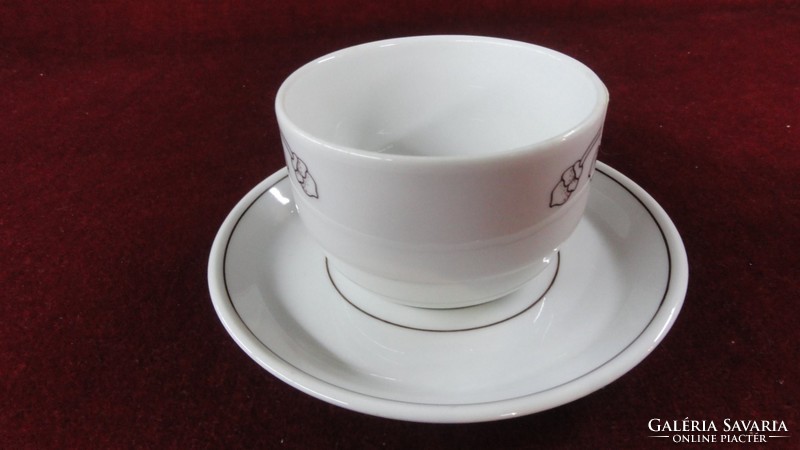 Lilien porcelain austria, coffee cup + placemat. With brown stripe and brown motif. He has!