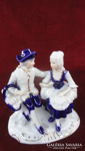 CDC német kézzel festett figurális szobor, rokokó páros, szerelmes pár. Vanneki!