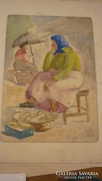 R/ Olvashatatlan szignó, Akvarell:"A kofa"