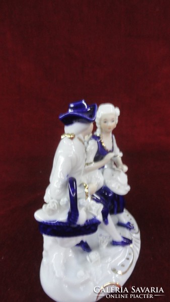 Cdc German hand painted figural sculpture, rococo couple, couple in love. He has!