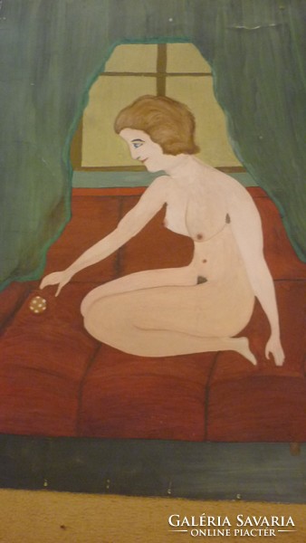 R/ ism. Artist: two-sided painting/cardboard: landscape and nude