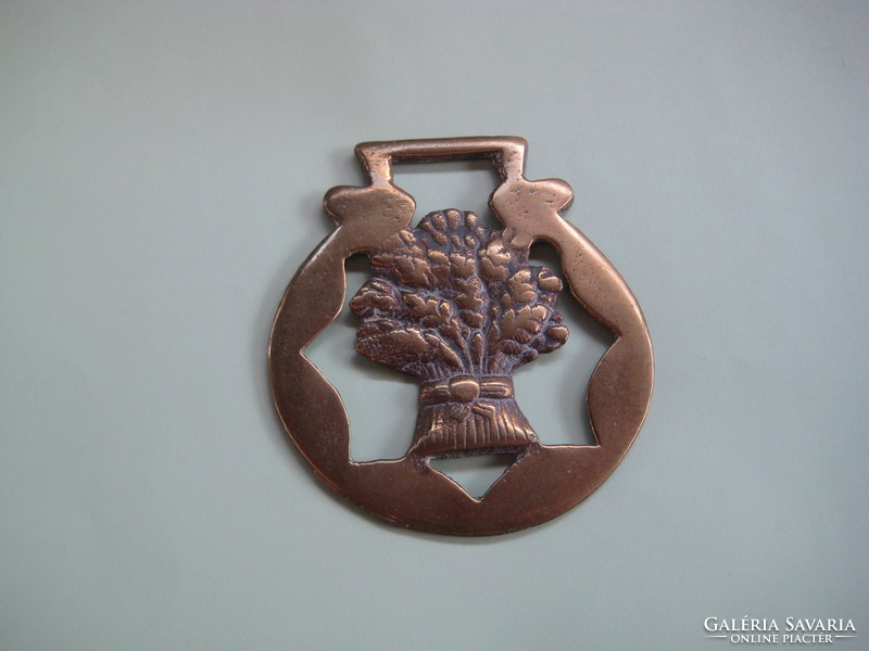 Bronze decoration, leather, horse for tool, flower bouquet with decoration
